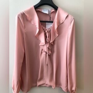 L'Academie Boho Palorc Blush Ruffle Blouse